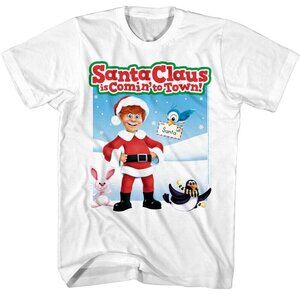 Santa Claus Is Comin To Town North Pole Letter Funny Xmas Fan Gift T-Shirt 05